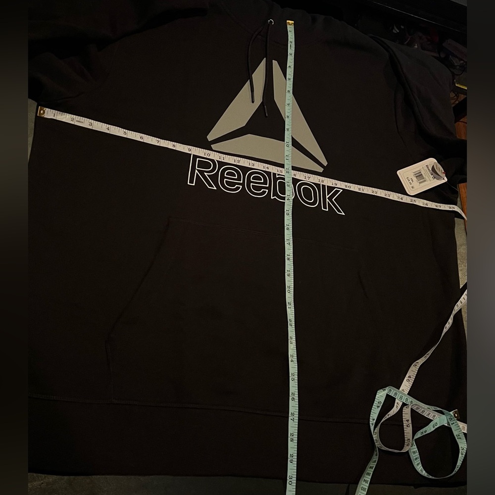Reebok Classic Delta CVC Fleece Black Pullover Hoodie - Picture 9 of 12